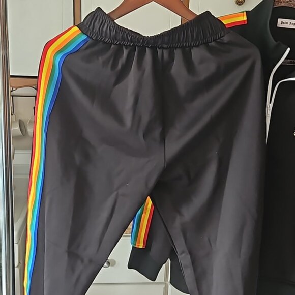 Palm Angels Black Track Suit with Rainbow Striping - Picture 2 of 5